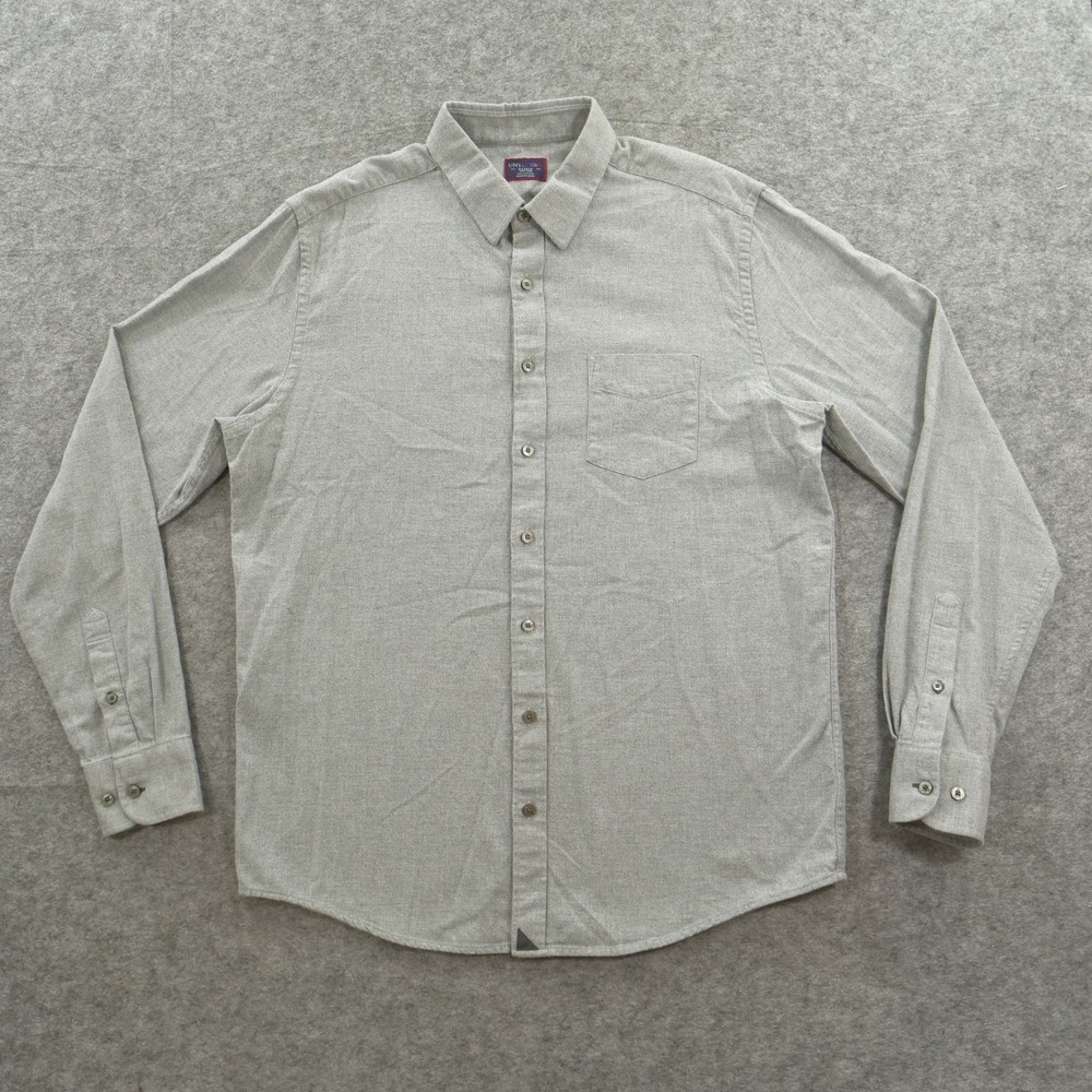 Untuckit Shirt Mens Extra Large Tall Slim Gray Button Up Flannel Long Sleeve